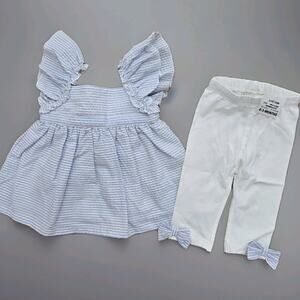 First‎ Impressions Baby Girls Striped Skirted Outfit Set 0-3mos Blue/White NEW!